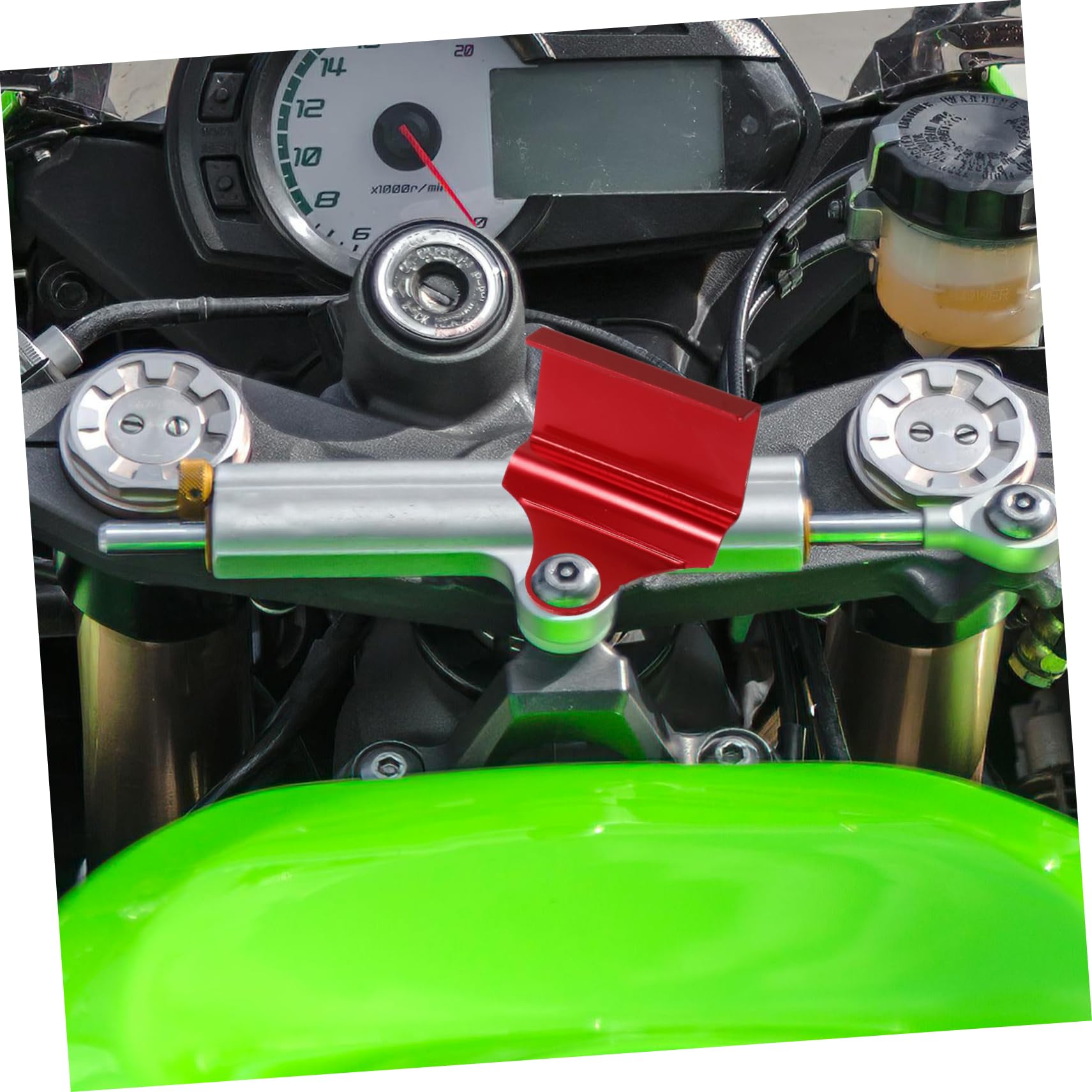 ULTECHNOVO Supporto Voltmetro Digitale Metallo Moto Staffa Montaggio Strumenti Termometro Protezione Serbatoio Manubrio Luci Modificata