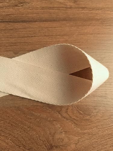 Miniatura 7 de Cinta de sarga de algodón de 1.5 pulgadas x 5 yardas, cinta de espiga de espiga natural, cinta de bies beige natural, cinta, encuadernación ideal