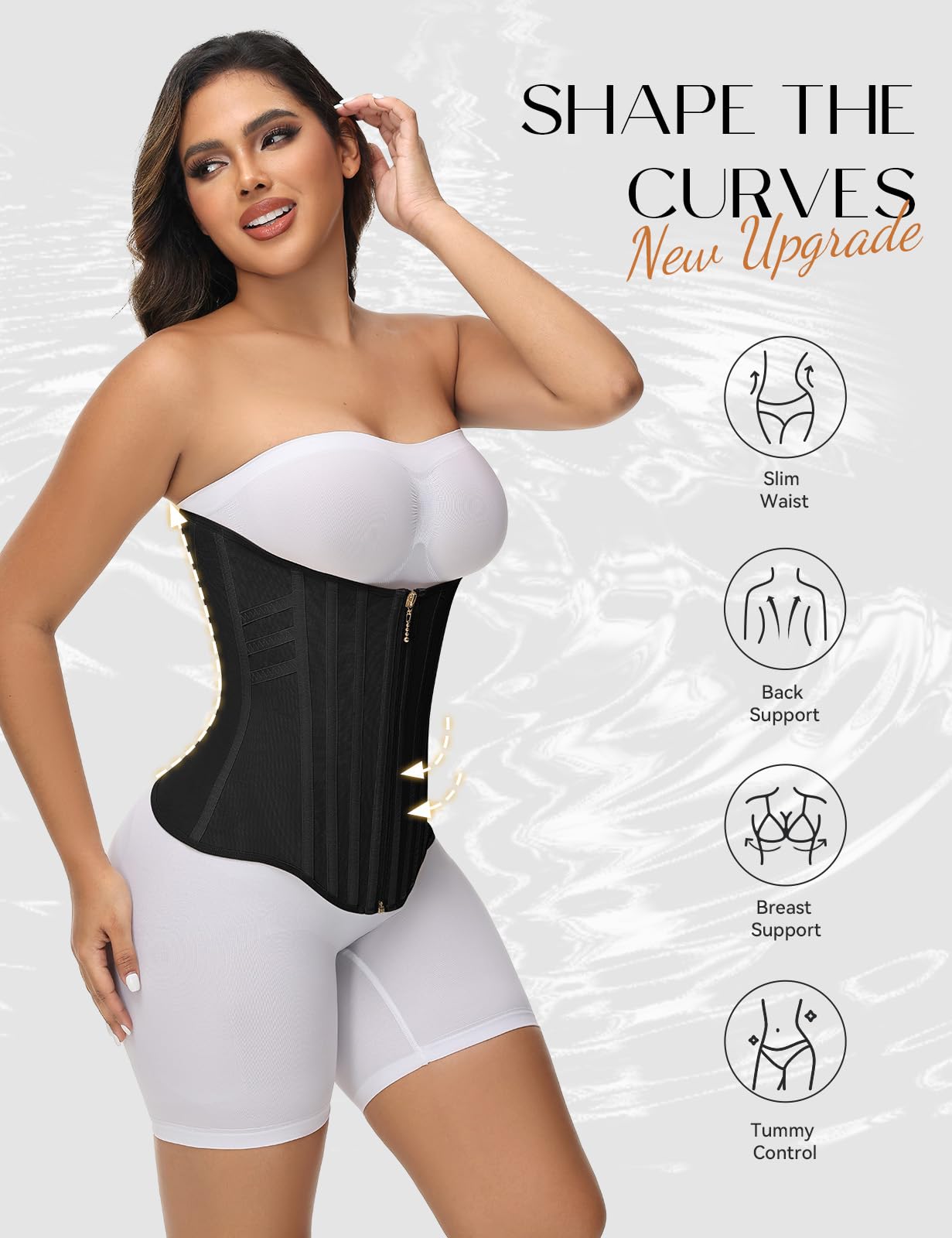 SHAPSHE Entrenador de cintura para mujer, con control de abdomen, corsé deportivo para entrenamiento, faja posparto, gimnasio