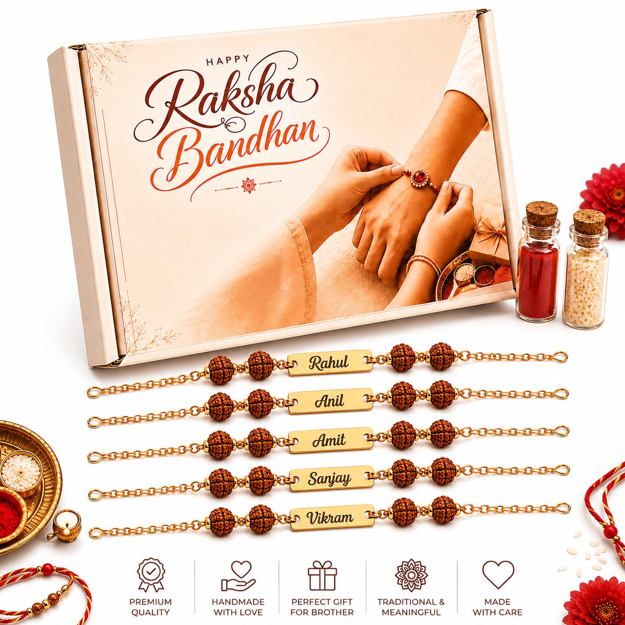 Unisex-Adult Customized Name Rakhi For Brother-picture-54