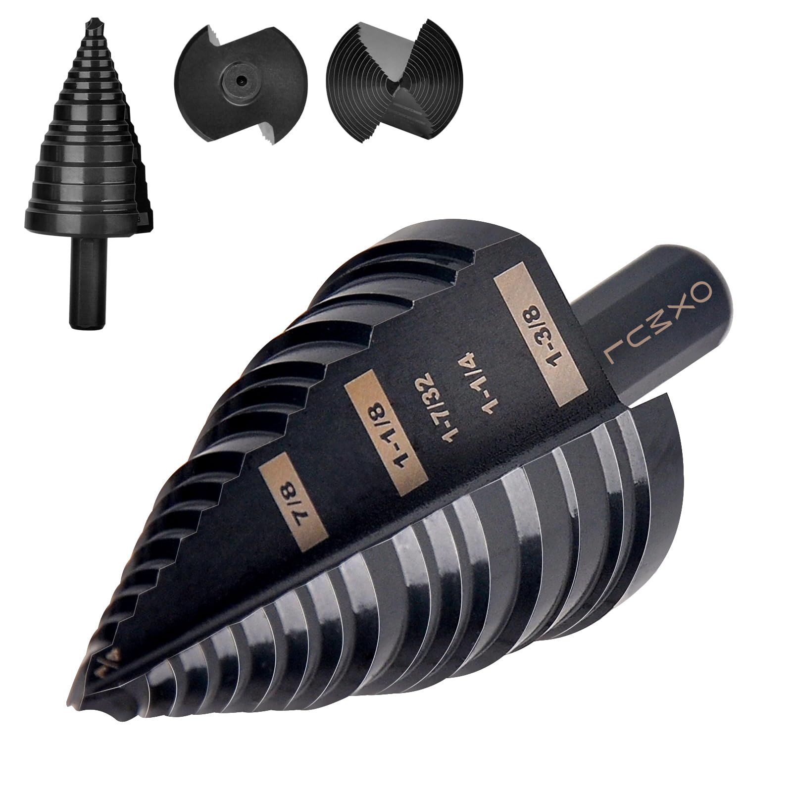 Broca escalonada para metal, 1/4" a 1-3/8", brocas de cobalto, resistentes para acero inoxidable, metal, aluminio, cobre, 6 peldaños