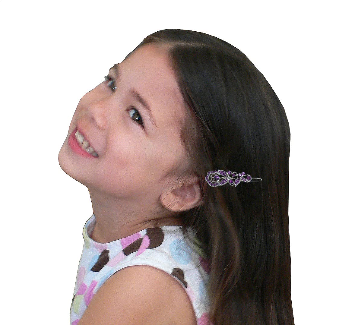 16 Piece Pack Crystal Snap Clip Hair Barrettes Combo 2 Styles. 8 Pc 8 Colors of a Garland Pattern. 2nd 8 Pc in Design of a Floral Paddle for Women Girls Hair Styling2108/2041-16