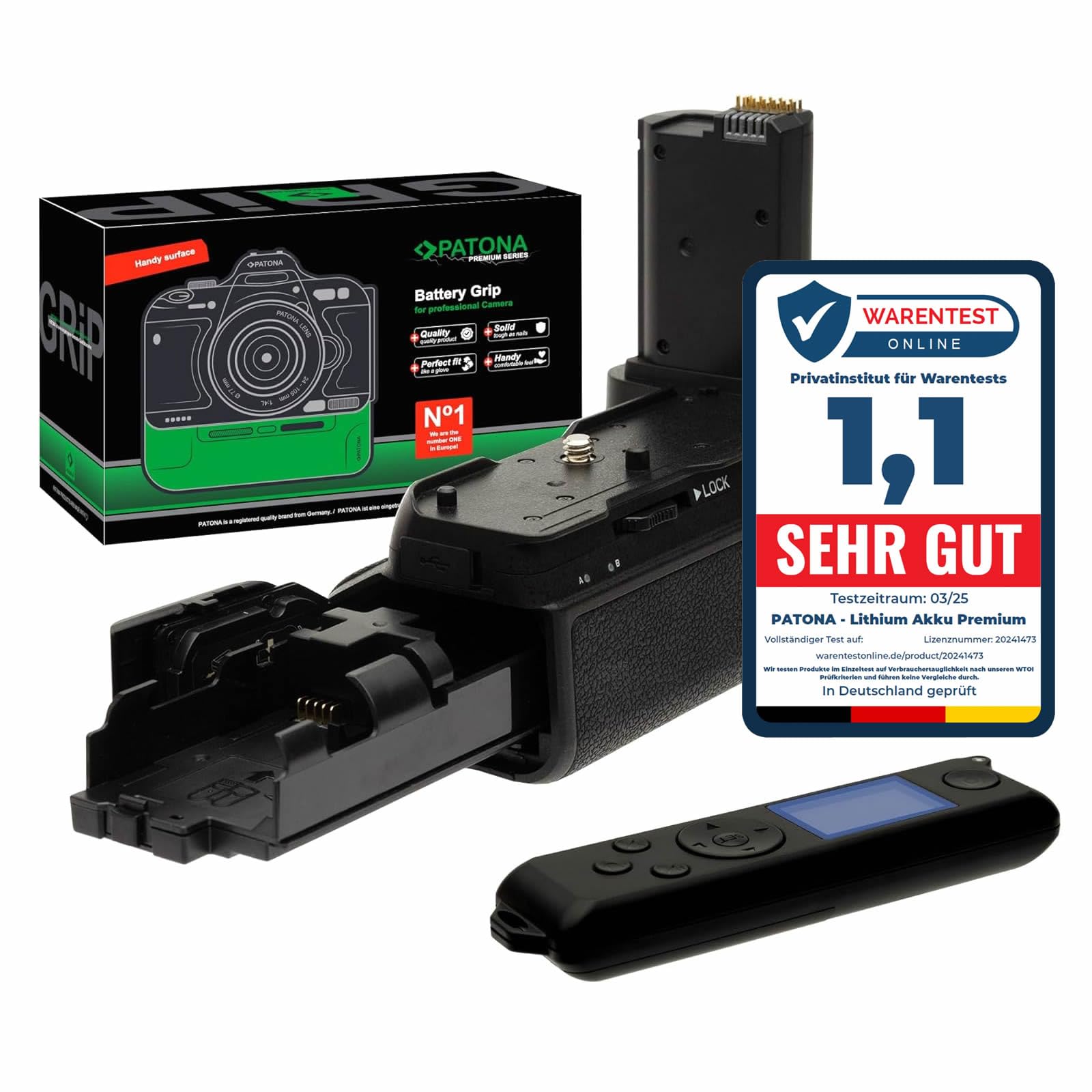 PATONA Empuñadura de batería para Nikon Z8 (como MB-N12) con Mando multifunción con Pantalla – fach para 2X EN-EL15c, Carga USB-C en la empuñadura – Disparo Vertical para Retratos y Eventos