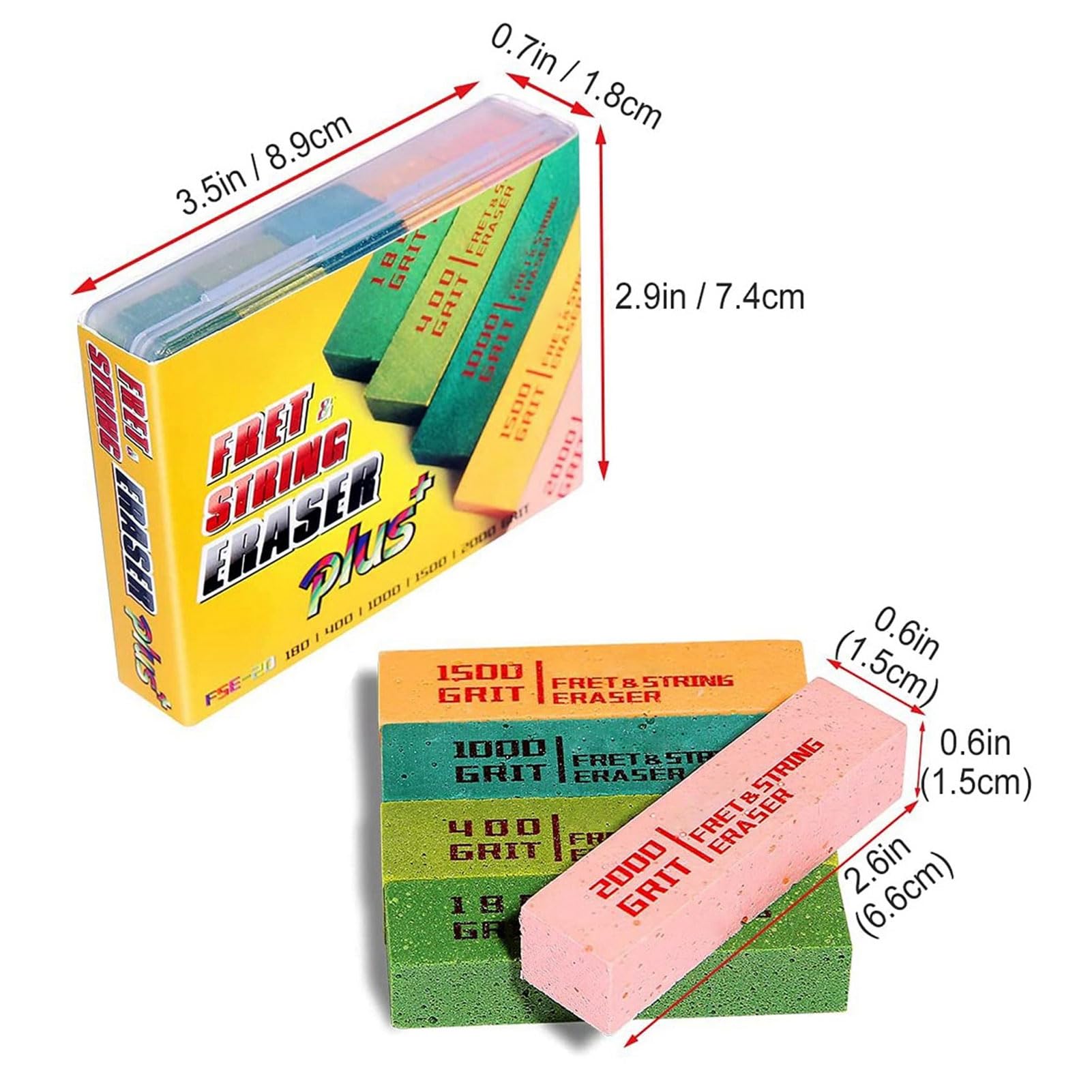 5 Pièces Gomme de Frette, Kit de Polissage de Touche Guitare Instrument de Musique Dépoussiéreur Brosse Outil de Nettoyage de Frette pour L'entretien de Réparation