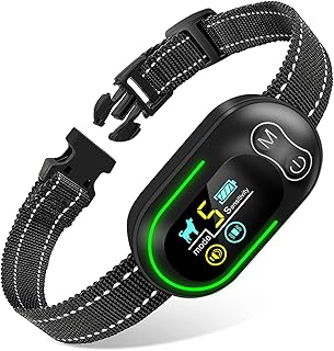 Dog Bark Collar, Wizco Rechargeable Smart Barking Collar, Anti Bark Training Collar with 5 Adjustable Sensitivity Beep and Vibration No Shock, Bark Collar for Large Medium Small Dogs (Black)
