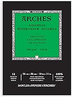 Vista 10 de Almohadilla de papel de acuarela Arches, 140 libras, prensa fría, 9"x12