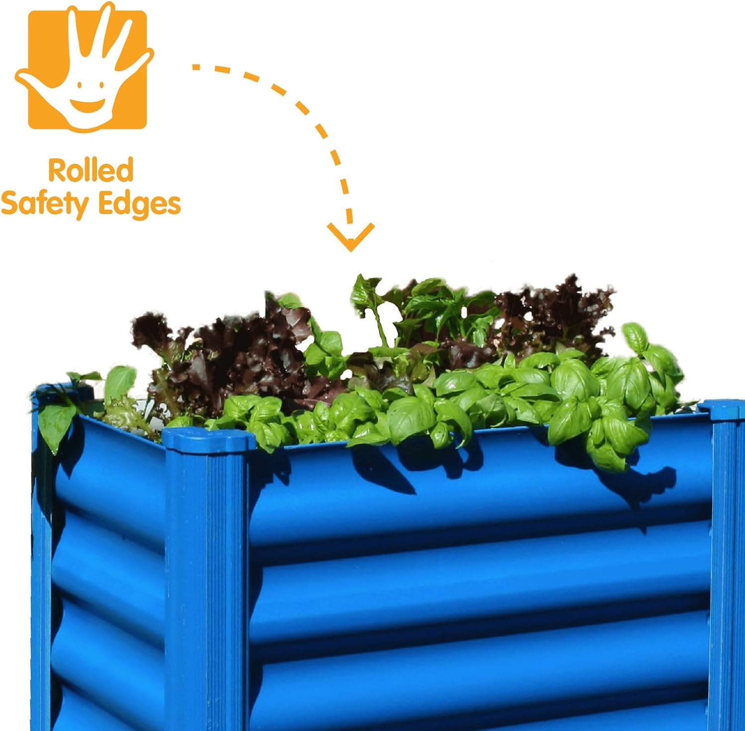 ABSCO The Organic Garden Co. Hakea Metal Kids Garden Bed 1.8' x 1' x 1.3' – Raised Outdoor Planter Box for Children, Galvanized Steel Metal, Blue