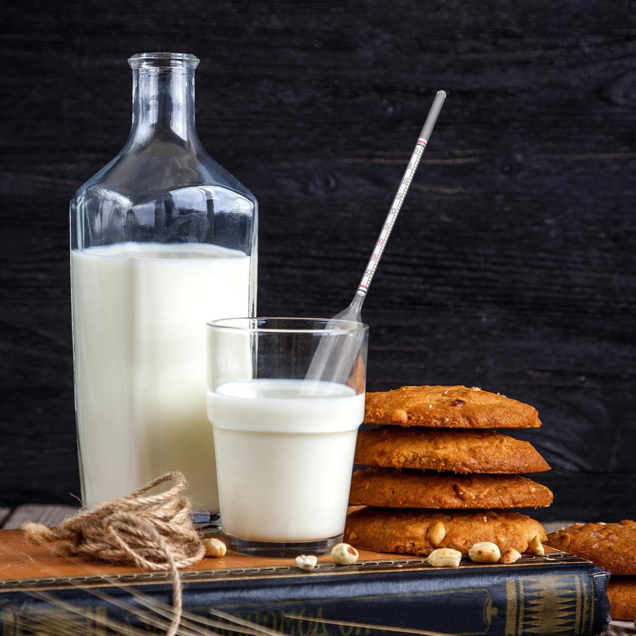 balacoo Milk Lactometer for Dairy Testing Cow Milk Hydrometer and Goat Density Meter Lab Measurement Hydrometer for Composition Analysis 2-Pack Scientific Instrument