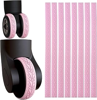 أغطية عجلات حقائب سفر من فاشن مانيا، باللون الأزرق، مصنوعة من السيليكون، 8 قطع، مضادة للماء ومقاومة للتآكل مع خاصية امتصاص الصدمات