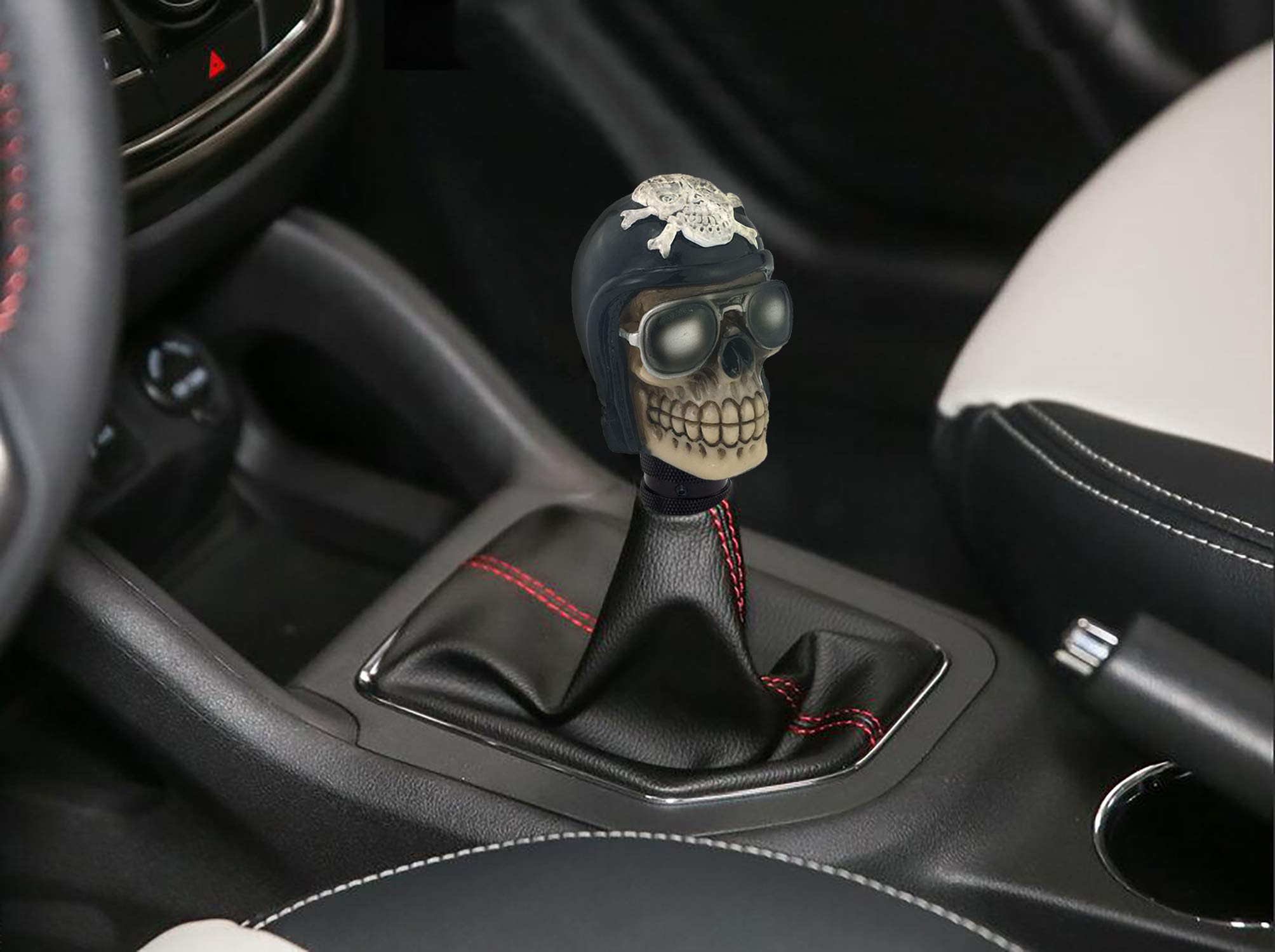 Thruifo Skull Handle Shifter Knob, Pilot Skeleton Style MT Car Gear