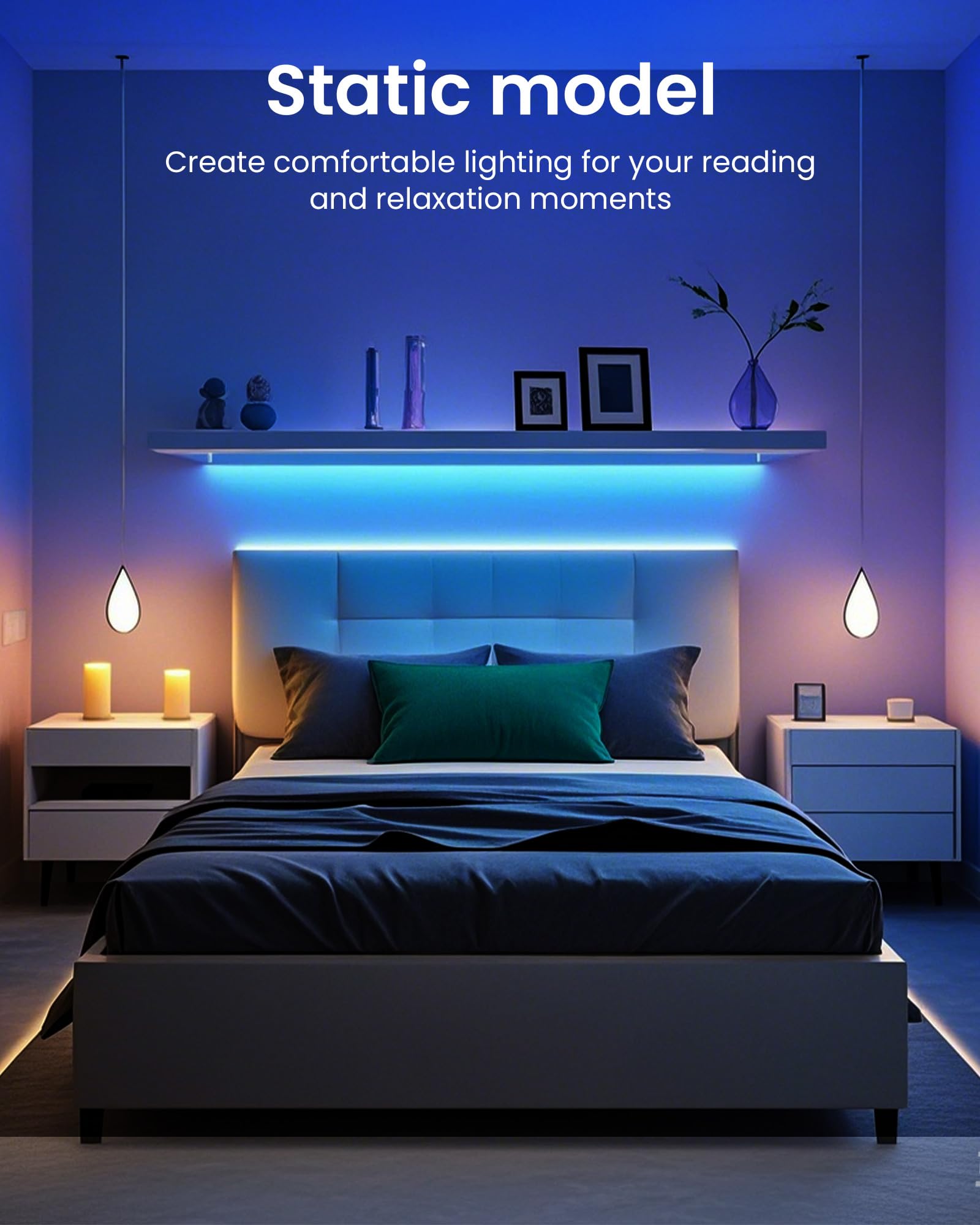VOLIVO 200M Smart LED Strip Control App-Steuerung Bluetooth RGB Musik Sync für den Innenbereich 12V Mehrfarbig