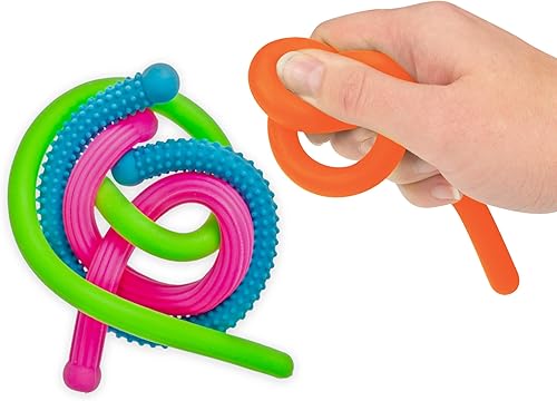 Miniatura 3 de JA-RU Udon - Fideos sensoriales elásticos texturizados para niños (1 paquete, 3 fideos de colores cada uno) juguetes para ansiedad de cuerda