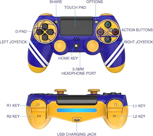 Miniatura 7 de Akvwj P4 Controller Wireless Remote Compatible with Playstation 4SlimPro with Dual Vibration6-Axis Motion SensorAudio Collector's