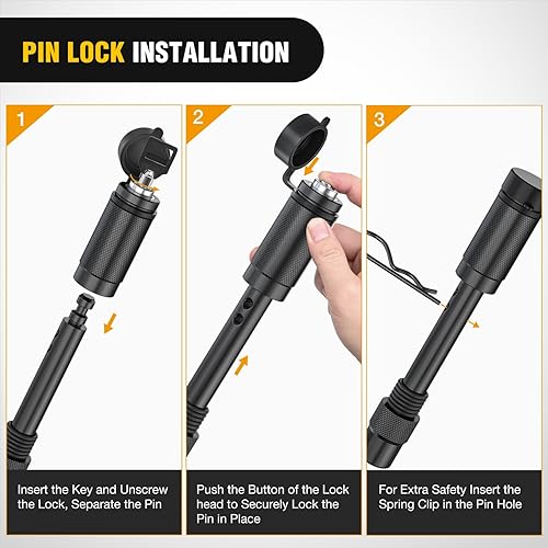 Miniatura 129 de Nilight Receptor de enganche de grillete de 2 pulgadas, 45000 libras, resistencia a la rotura, grillete de anillo en D de 3/4 pulgadas con pasador