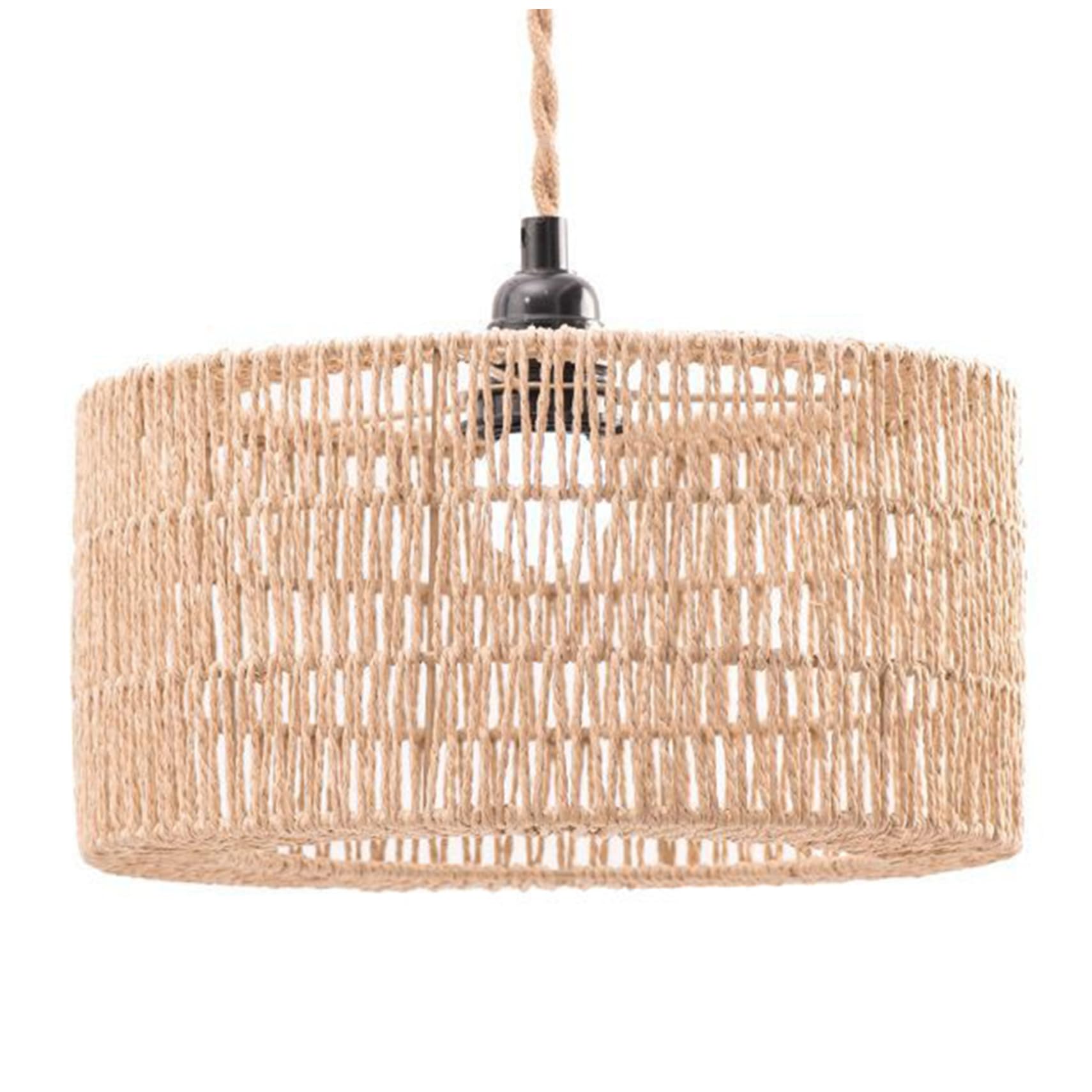 Rattan Boho Lamp Shade, Rustic Ceiling Woven Lamp Shade Farmhouse Exquisite Hanging Lampshade for Hotels, Cafes, Restaurants, Wicker Lampshade