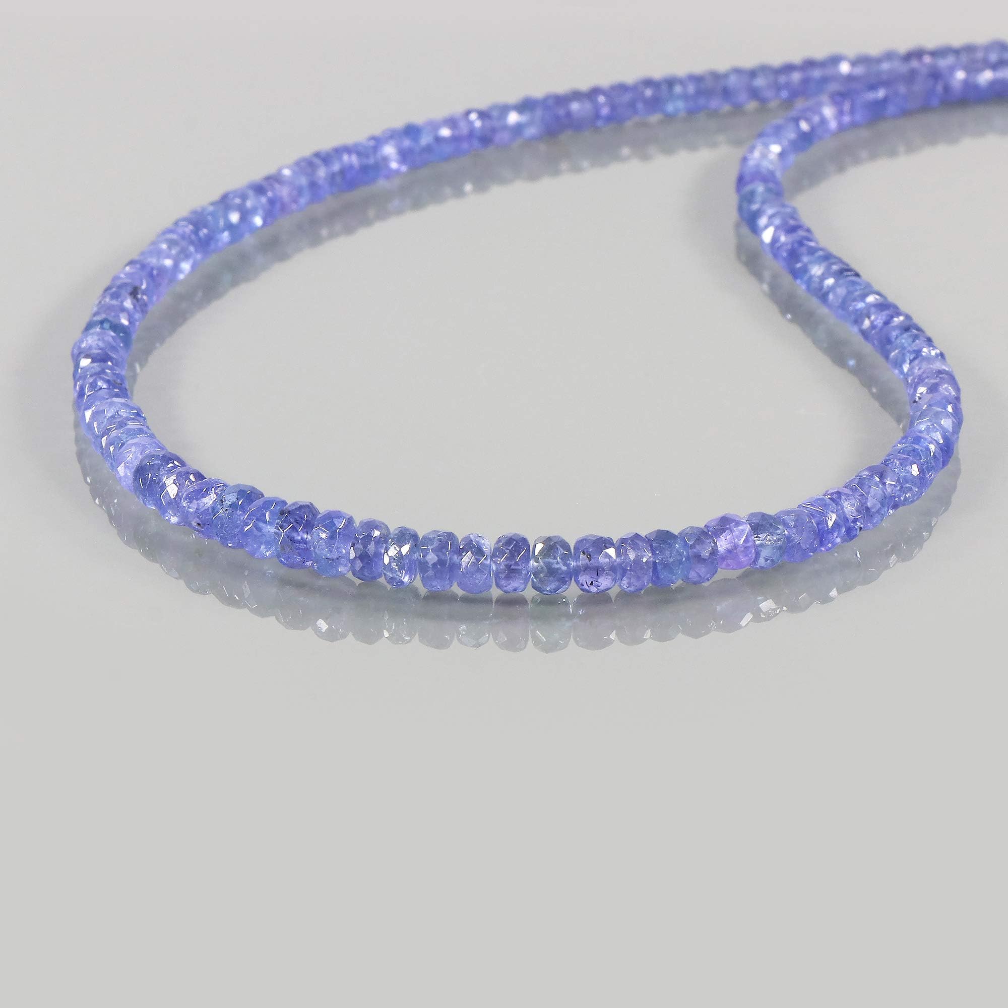 Collana di tanzanite naturale con lucchetto in argento sterling 925, gioielli di perle di tanzanite genuina sfaccettata, collana blu