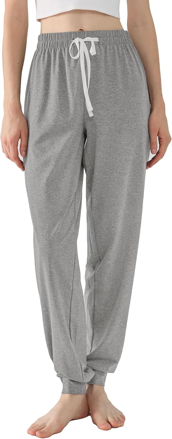 Womens Cotton Jogger Pants Ultra Soft Sweatpants Lounge Patns with Pockets - Image 4