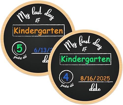 FaCraft Cartel de primer día de escuela  Pizarra de doble cara para el regreso a la escuela para niños, hijo, hija, borrable para el primer día de