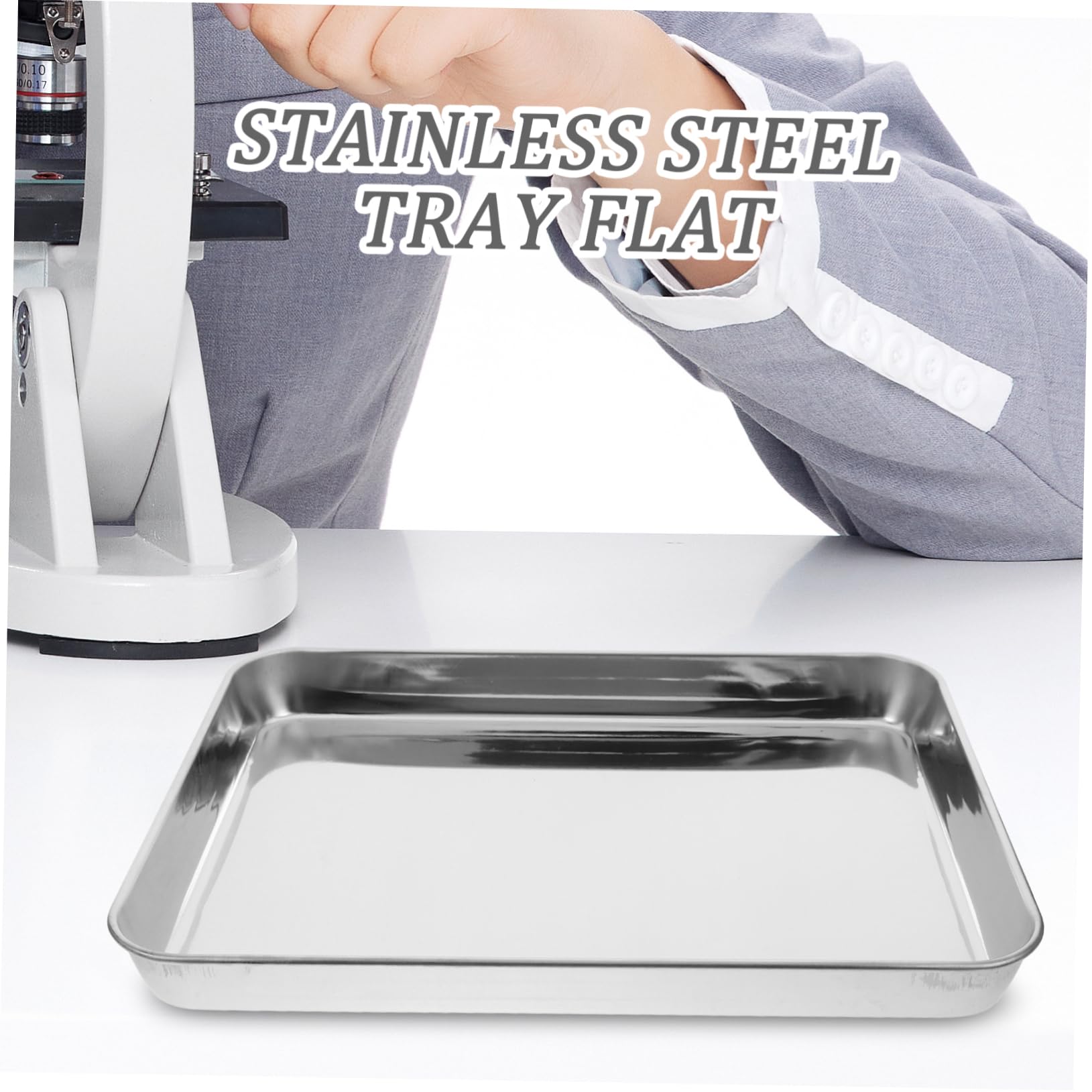 Cabilock Medical Storage Tray Flat Bottom Design for Stability Easy to Clean for Laboratories and Medical Settings Material