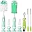 Ariseno 5-in-1 Baby Bottle Brush Set, Bottle Brush for Baby, Bottle Cleaner Brush Set, Including Nylon and Silicone Bottle Brush, Bottle Cap Brush, Straw Brush, Nipple Brush, BPA-Free (Green)