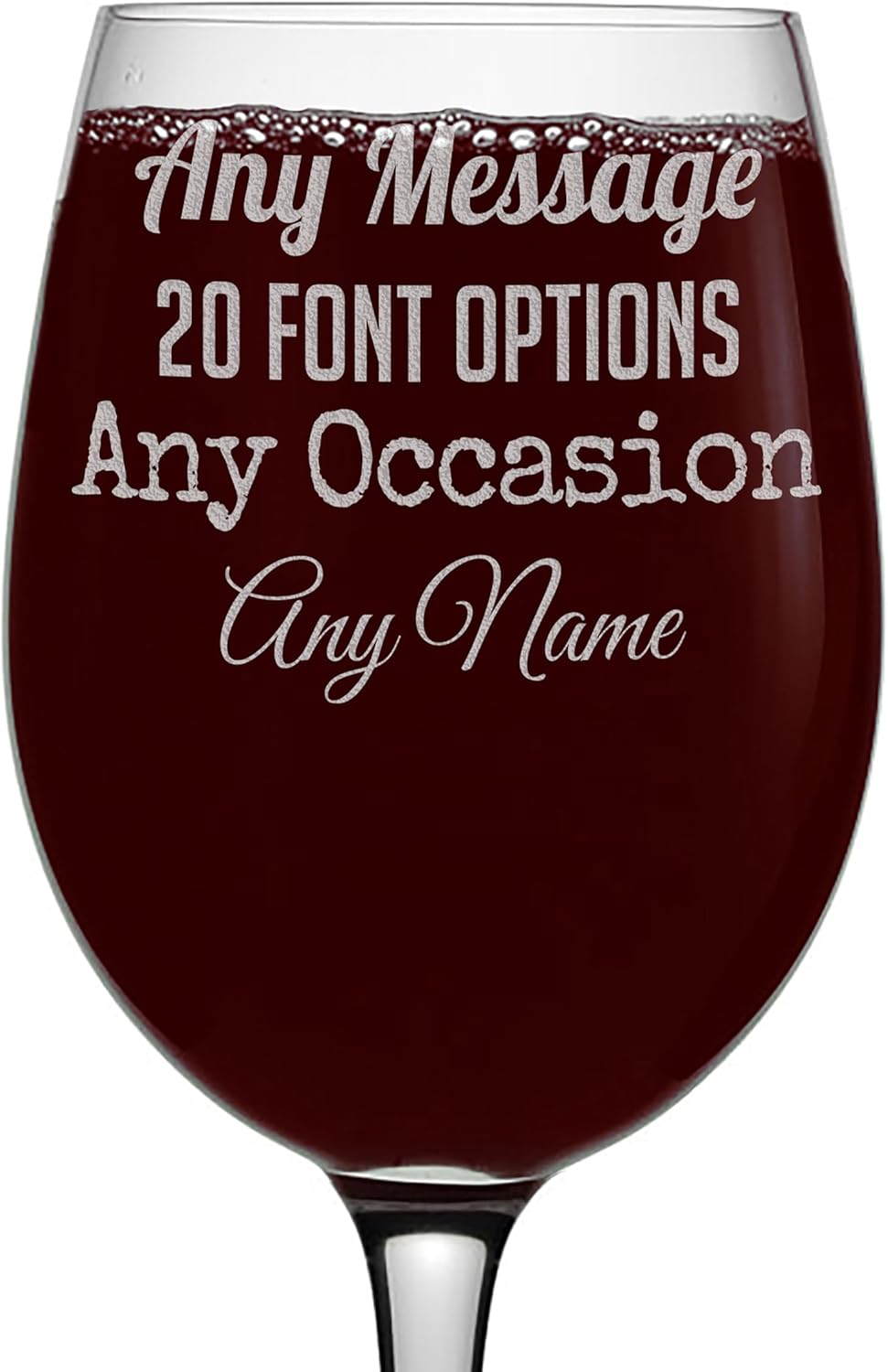 Personalized Mothers Day Stemmed Wine Glass -16oz Etched Wine Glass – Custom Mom Gifts for Women, Customized Mum Engraved Gifts for Her, 40th Birthday, Girlfriend - Your Text Here