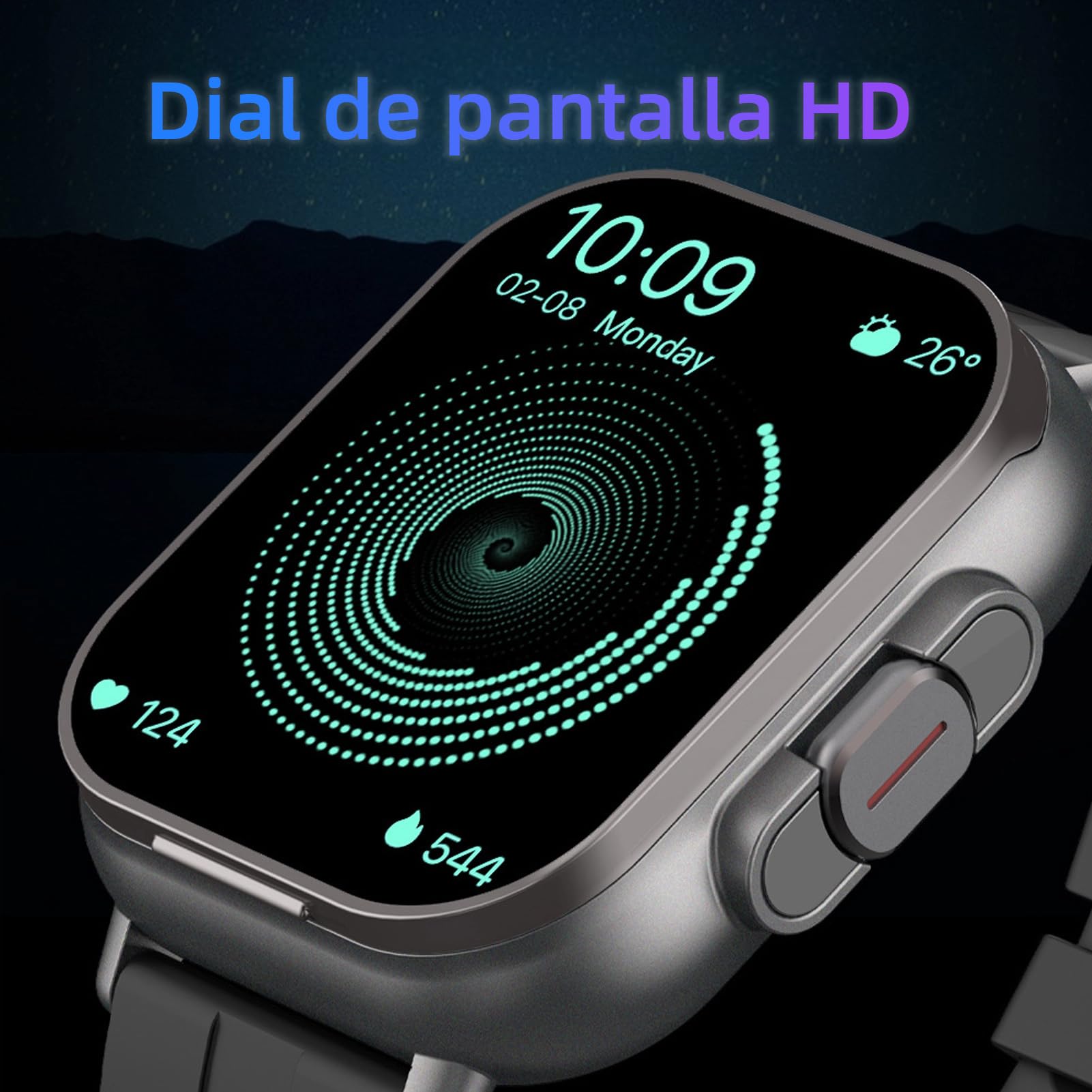 Smartwatch con Auriculares Integrados - 2 en 1 Reloj Inteligente Deportivo, Pantalla 2.01", Monitor de Salud y Deporte para iOS y Android (Negro)