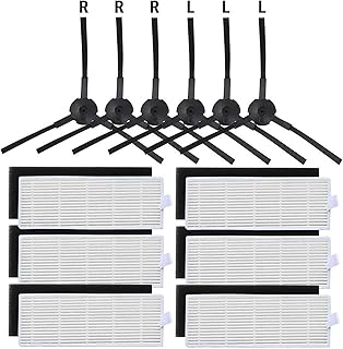LAUQEE Replacement Filter & Side Brush Kit for ILIFE A6 A4 A4s Robot Vacuum Cleaner