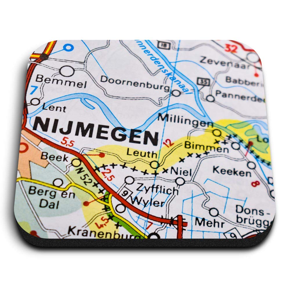 Destination Vinyl Ltd Multicolor 1 X Square Mdf Fridge Magnet - Nijmegen Netherlands Dutch Travel Map 45878