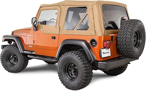 Miniatura 15 de TACTIK Tela solo repuesto suave superior – Compatible con Jeep Wrangler TJ 1997-2006 – Techo de tela de ajuste personalizado con ventana lateral