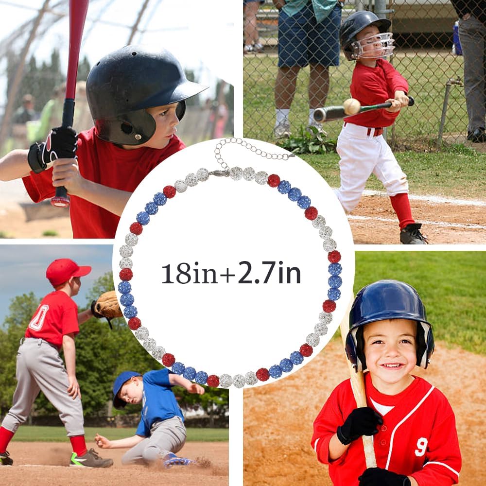 Baseball Necklace - Glitter Bling Clay Beaded Ice Collection Necklace for Men Boys Cool Gifts for Baseball Players Lovers - Image 7