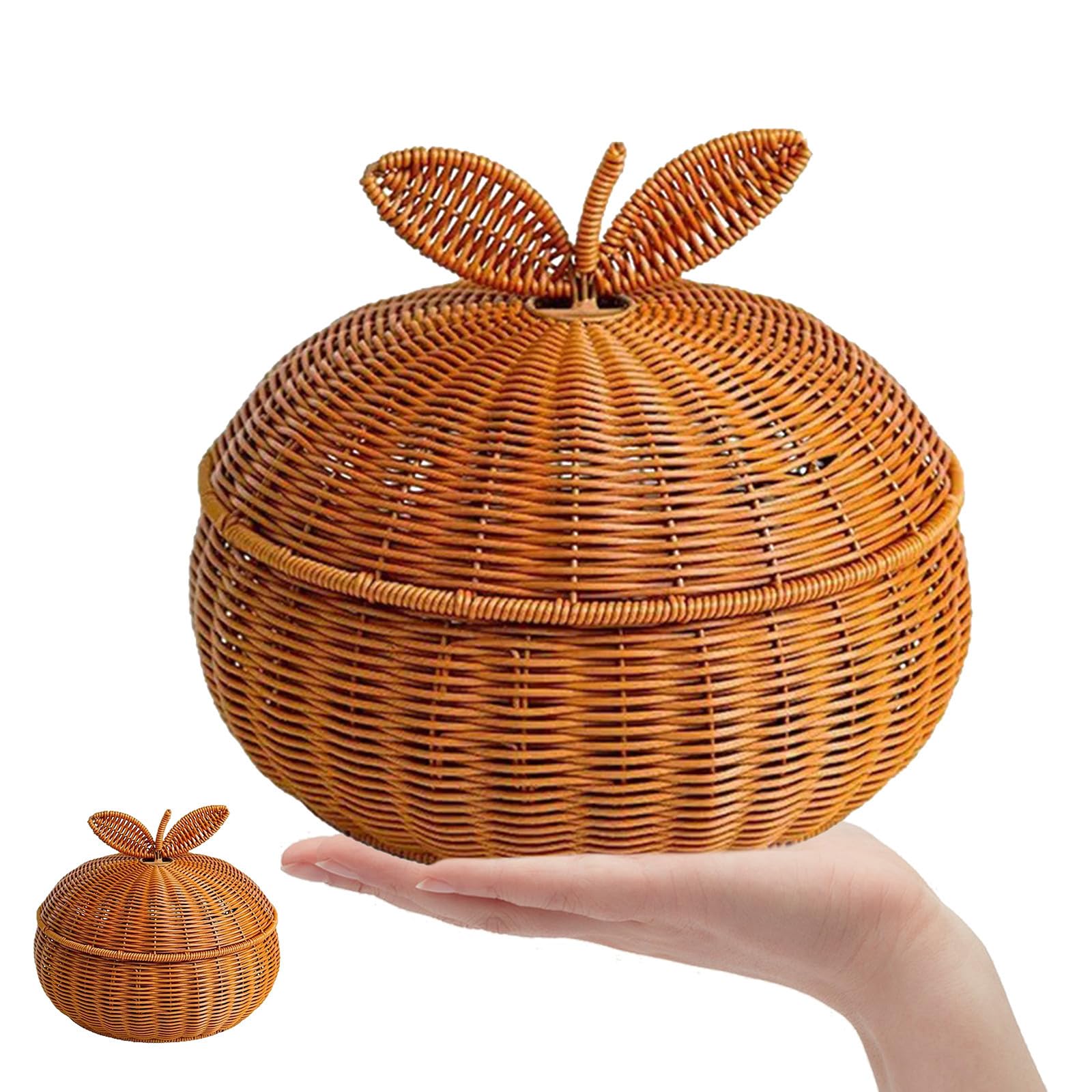Panier de rangement rond plastique marron boîte de conservation bonbon table et voyage