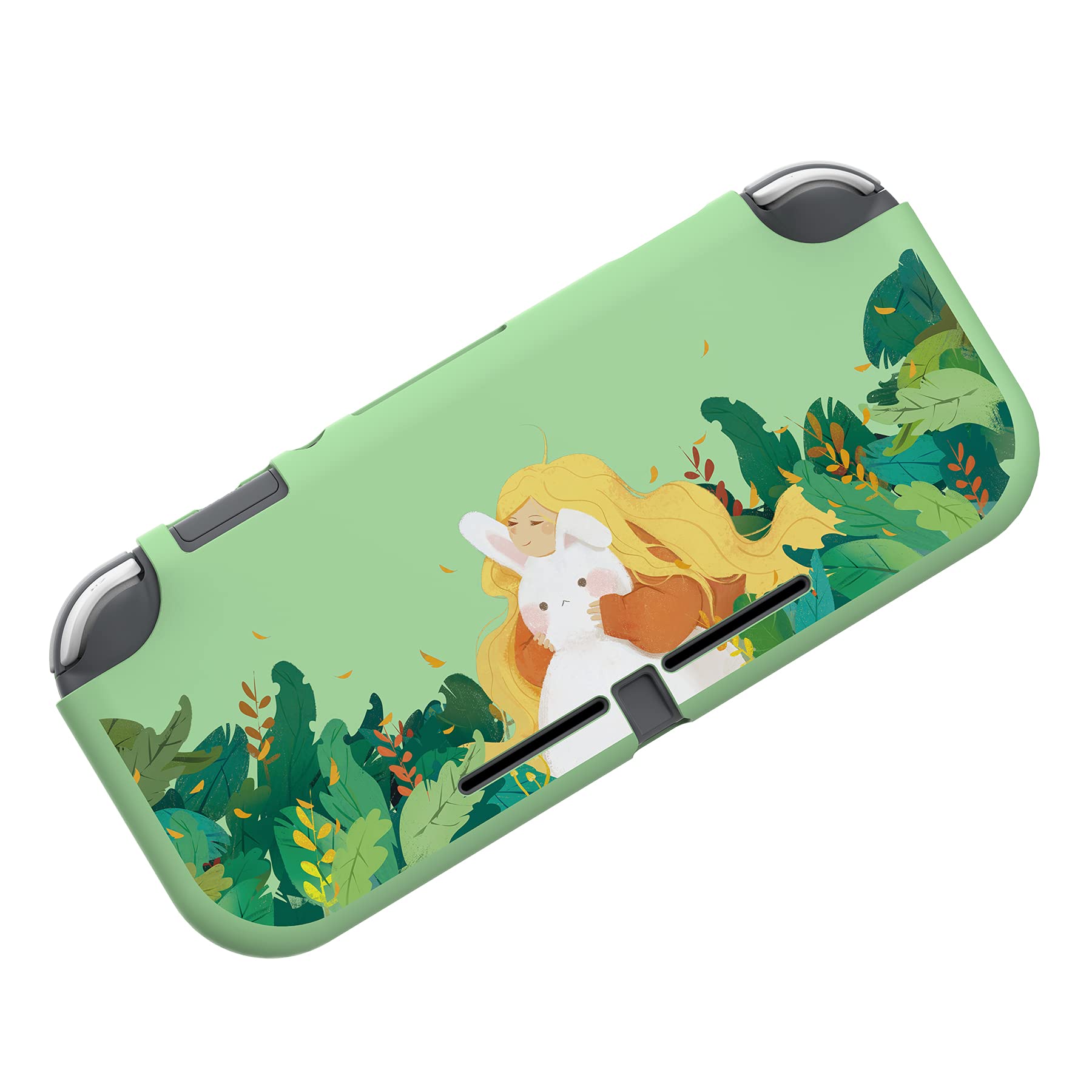 eXtremeRate PlayVital Cover per Nintendo Switch Lite,Custodia Protettiva Copertura TPU Morbido Carino per Nintendo Switch Lite Console,Coniglio e Ragazza