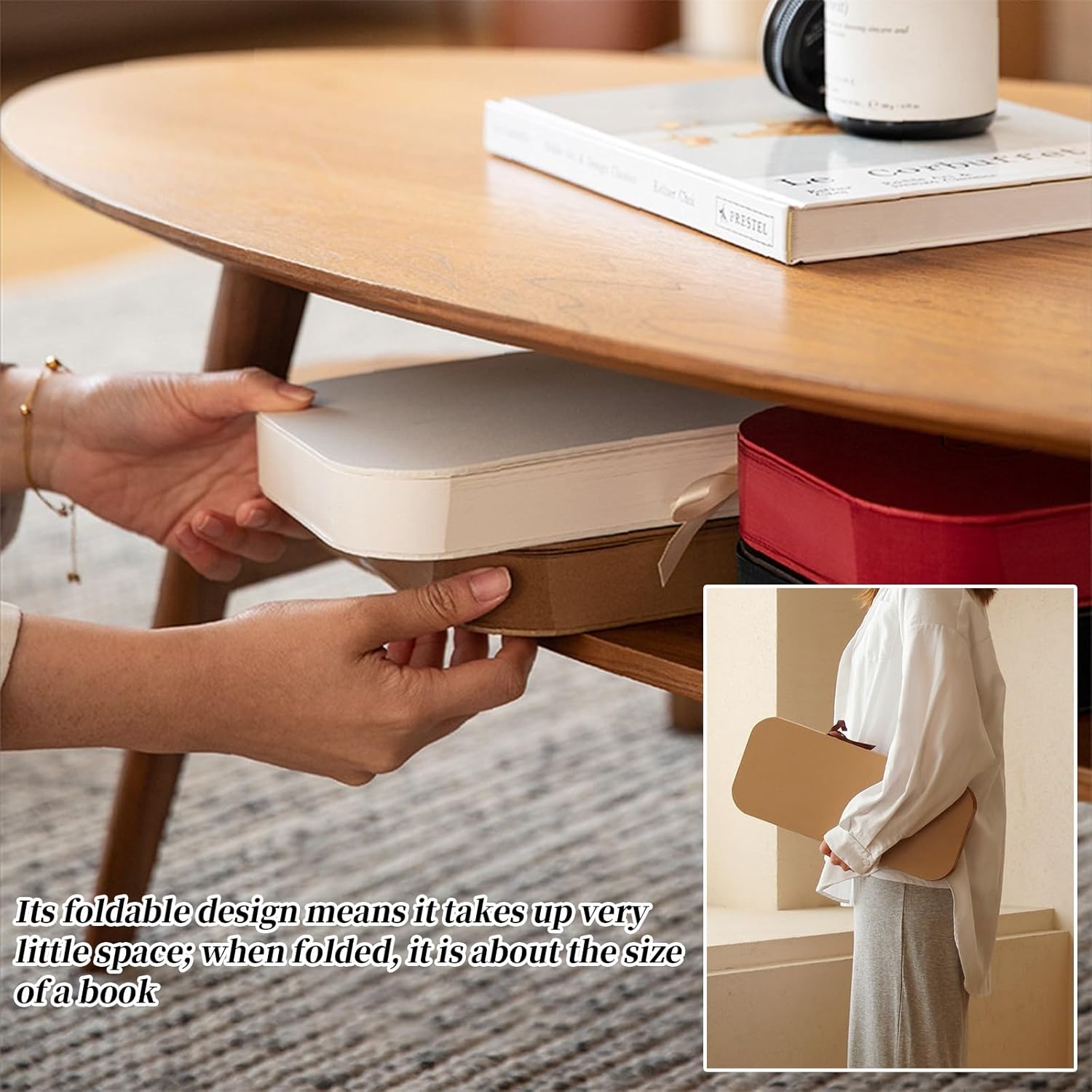 Paper Folding Stool Accordion Folding Paper Stool Honeycomb Structure Design High Load-Bearing Capacity No Assembly Required Easy to Carry Suitable for the Living Room(Orange,28x40x200-300cm)