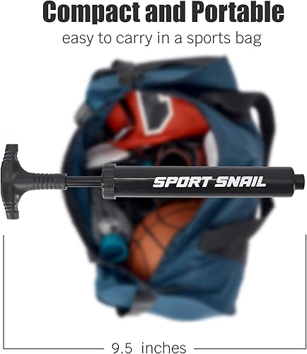 Miniatura 3 de Bomba de mano para pelotas  Bomba de aire portátil con aguja de 3 piezas y estuche compacto  Inflador deportivo pequeño  Voleibol, fútbol,