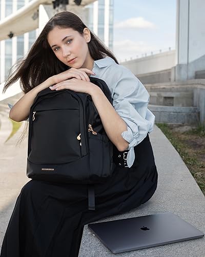 Miniatura 8 de Mochila para laptop, LIGHT FIGHT - Mochila de viaje de 15.6 pulgadas para mujeres y hombres, bolsas de libros escolares universitarios con agujero