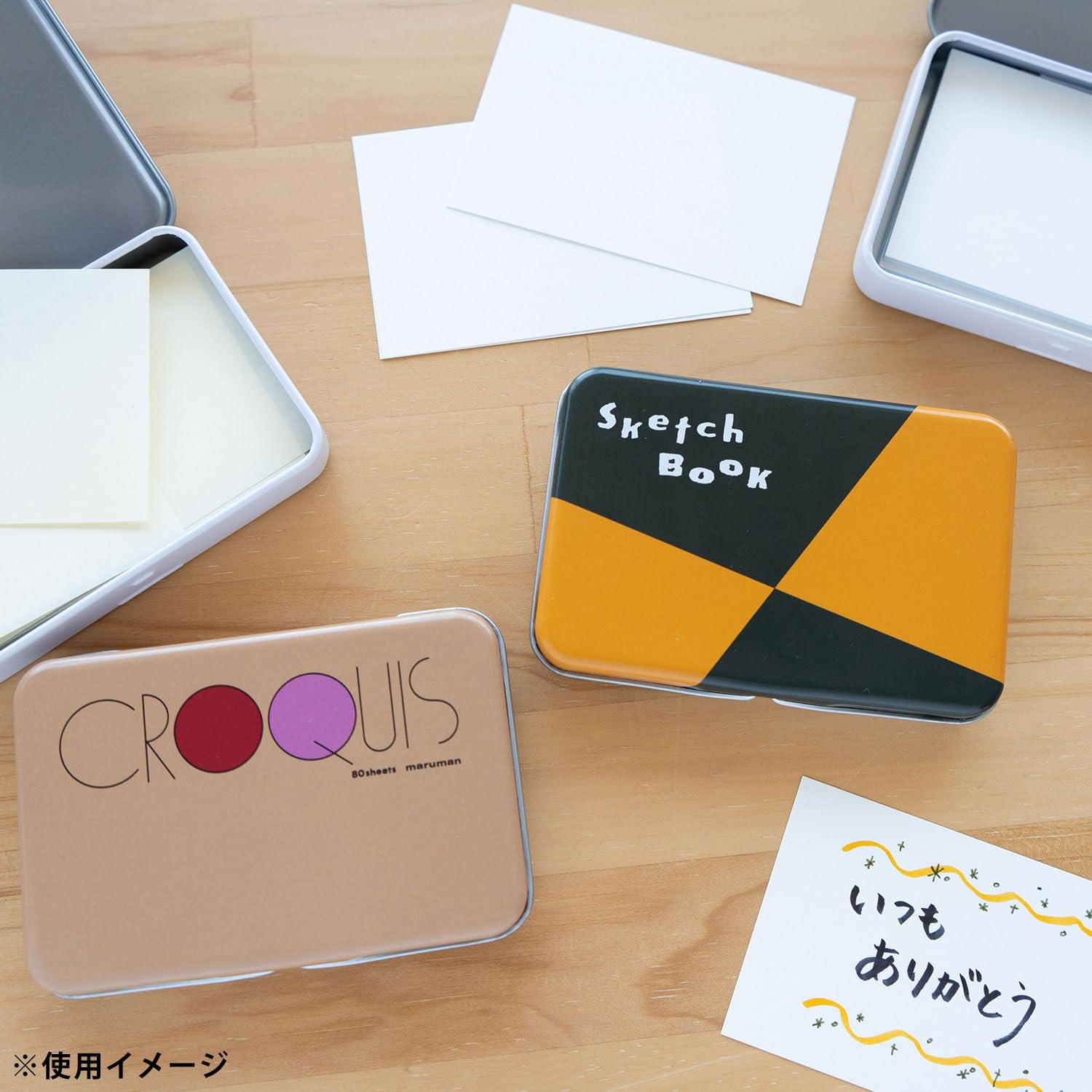 思考囲い　テクスチャーfoil4枚セット Amazon.co.jp: マルマン メモ 缶入りメモ クロッキーブック柄 2024年