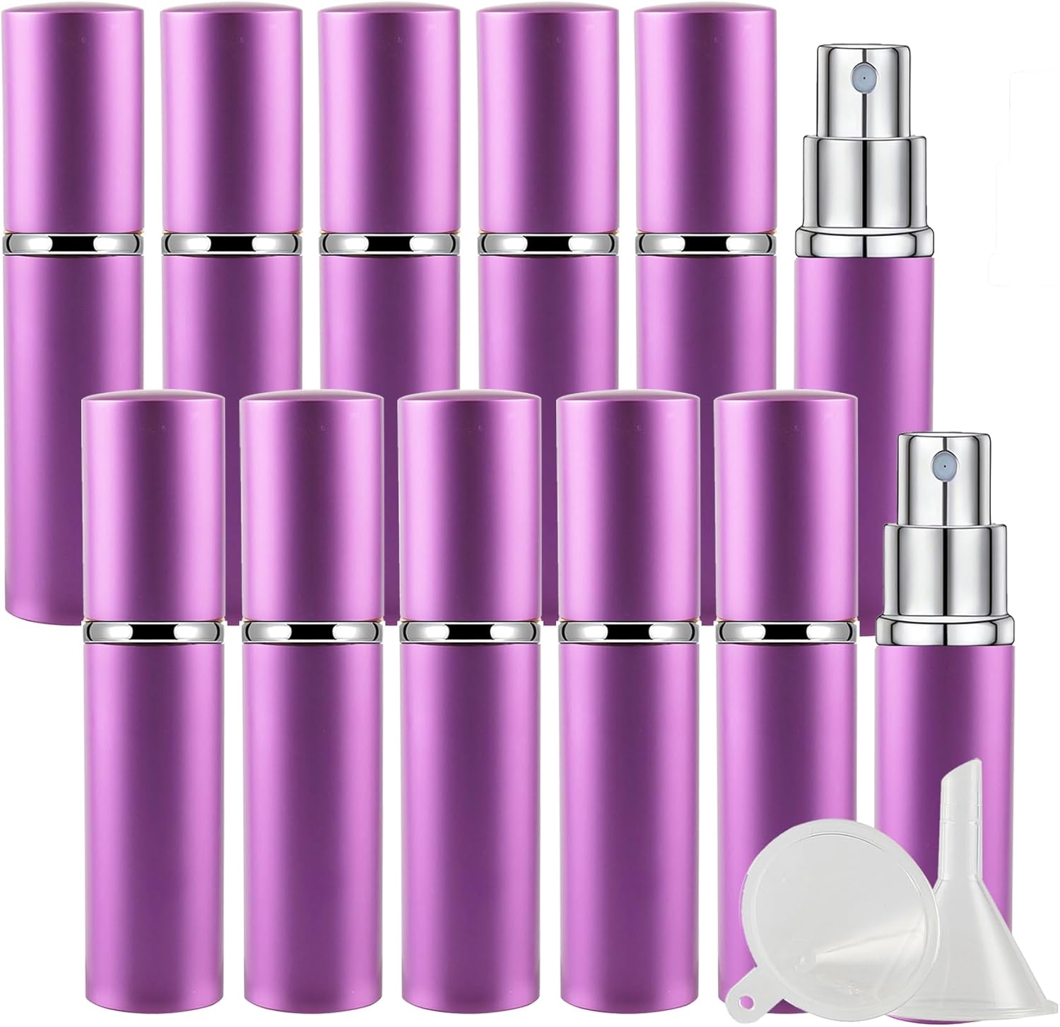 Druppelflesje, glazen druppelflesje, Pack of 24,Mini 5ml Glass Perfume Atomiser Refillable,Empty Red Aluminium Perfume Bottle,Travel Size Portable Atomiser Spray,Cologne Dispenser for Women and Man(Pu