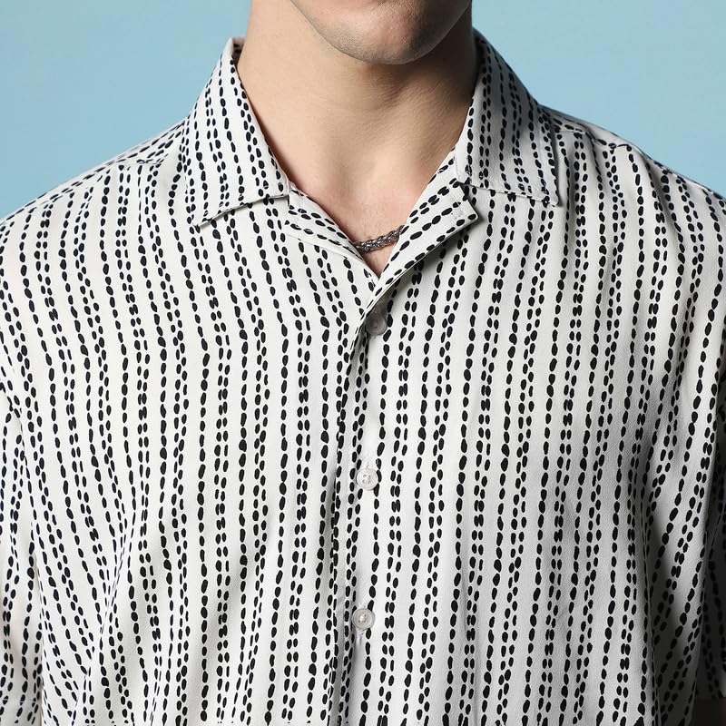 Image of CAHOOT Men's Shirt for Casual Wear | Spread Collar | Short Sleeve | Regular Fit | Button Closure | Shirt Crafted with Comfort Fit for Casual Wear
