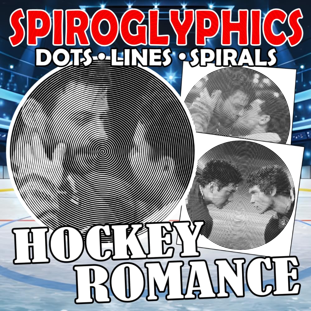Hockey Romance Spiroglyphics Dots Lines Spirals: Hidden Image Puzzle Gay Love Coloring Pages with Male Couples, Romantic Moments for Adults to Relax and Have Fun