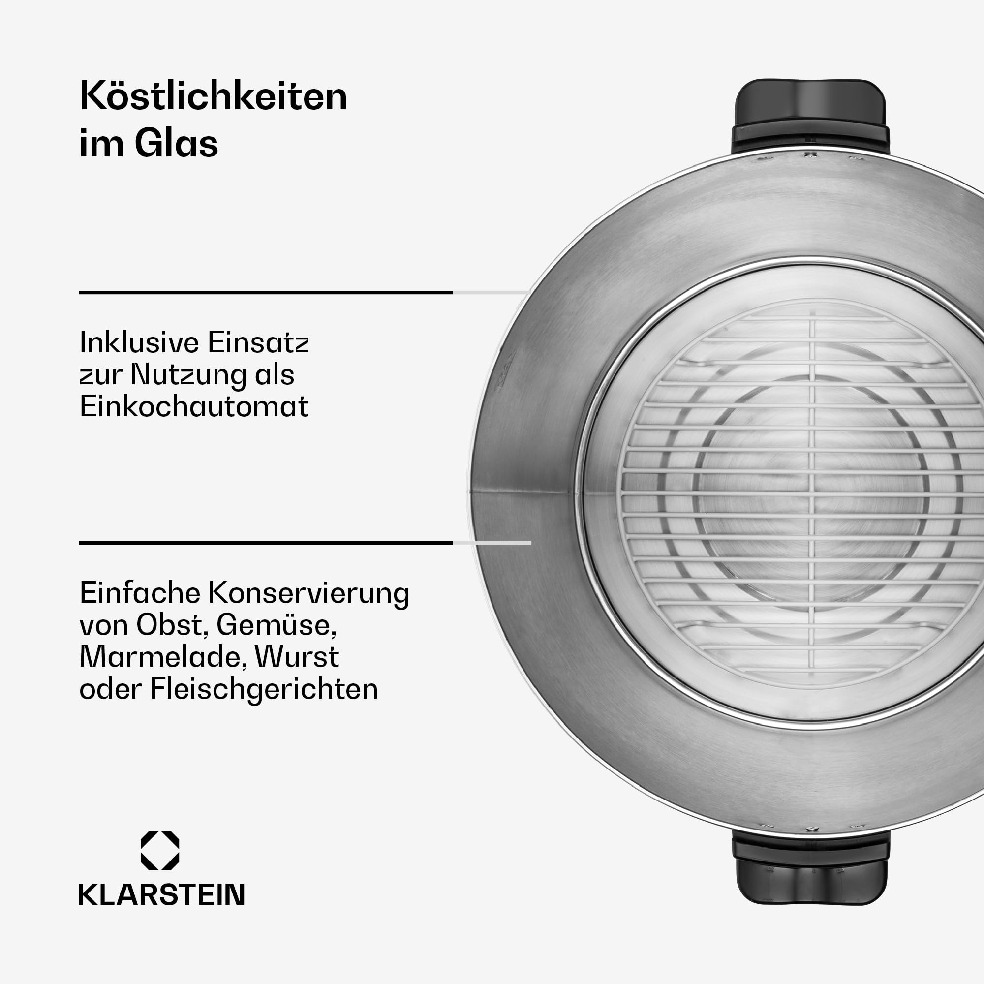 Klarstein KonfiStar 40 Digital Einkochautomat Einkochtopf Einkocher Heißgetränkespender, 40 Liter, 2500 Watt, 30-100 °C, Timer, Warmhalte-Funktion, Deckel mit Verschluss, Edelstahl poliert