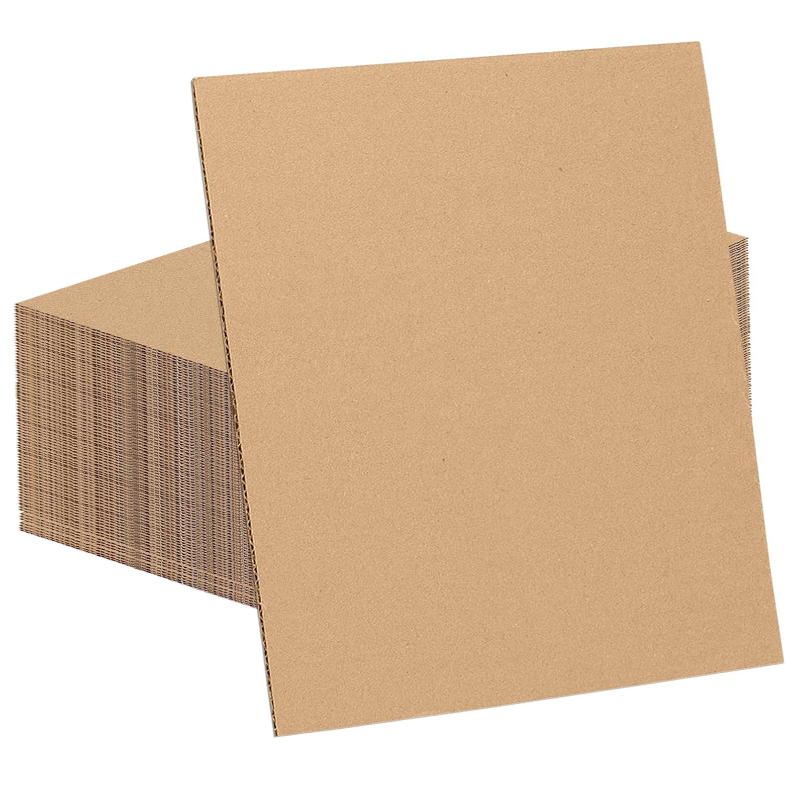 Doubleggs 60 Pack 12x16 Inch Corrugated Cardboard Sheets, 2mm Thick Flat Card Boards Inserts for Crafts, Mailing, Packing, Shipping, DIY Crafts