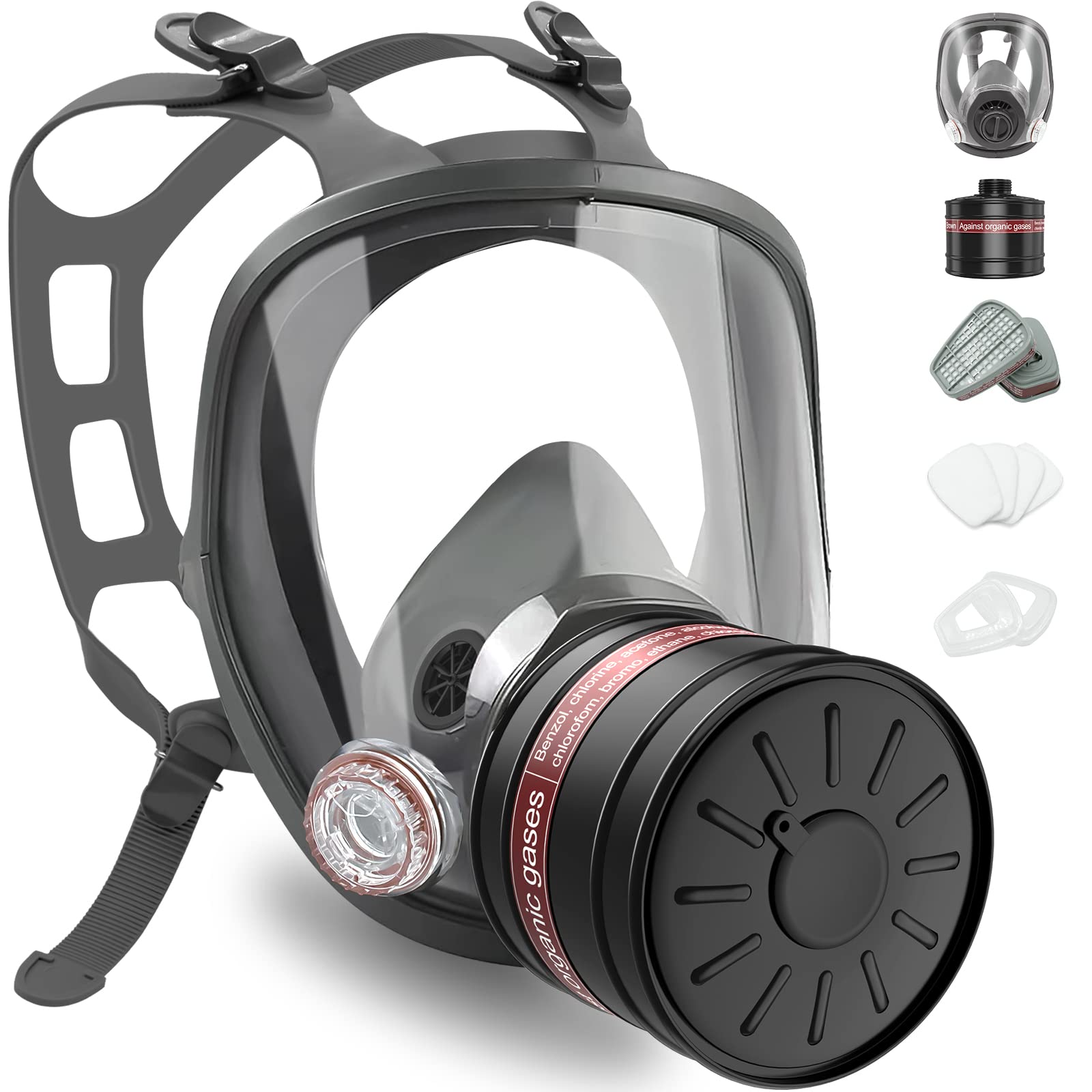 Buy Full Face Respirator Gas Respirator with 40mm Gas Filter Canister