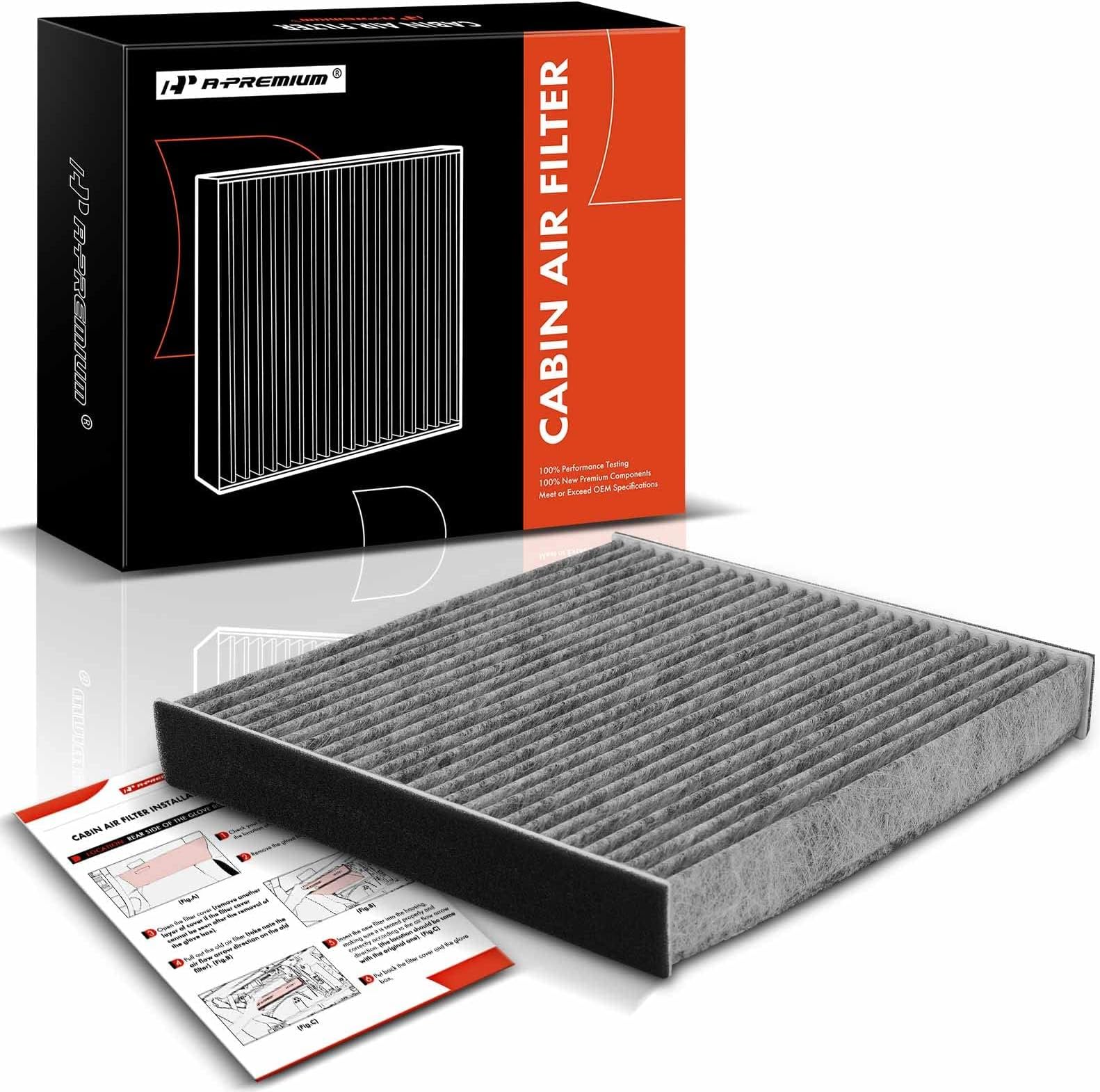 A-Premium Cabin Air Filter with Activated Carbon Compatible with Hyundai Accent 2006 2007 2008, L4 1.6L, Replace# 971331E000
