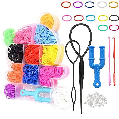 Miniatura 10 de Mini bandas de goma para el cabello con caja organizadora, lazos suaves para el pelo de niña pequeña, coloridas bandas de goma para bebé,