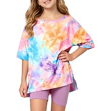 WESIDOM Girls Summer 2 Piece Outfits Sporty High Low T-Shirt and Biker Shorts Set Tween Girls Trendy Clothes 513Y