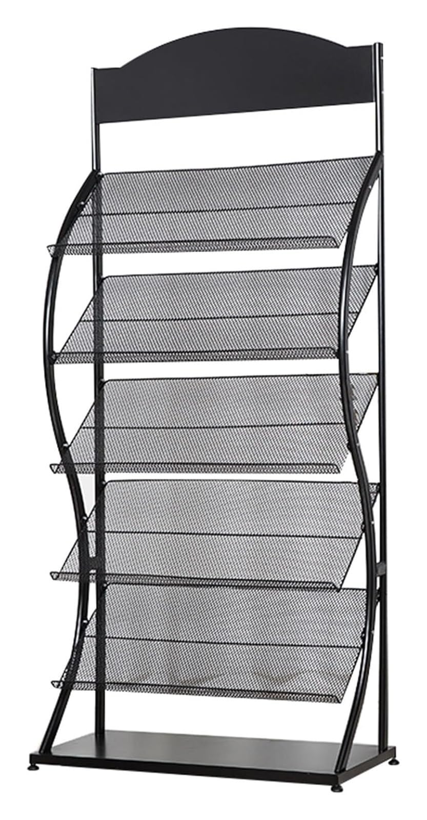 Zeitschriftenregal, bodenstehender Zeitschriftenständer, Zeitschriftenhalter aus Metall, Bücherregal, Literaturaufbewahrungsorganisator, Präsentationsständer for das Wartezimmer im Home Office(Black,7