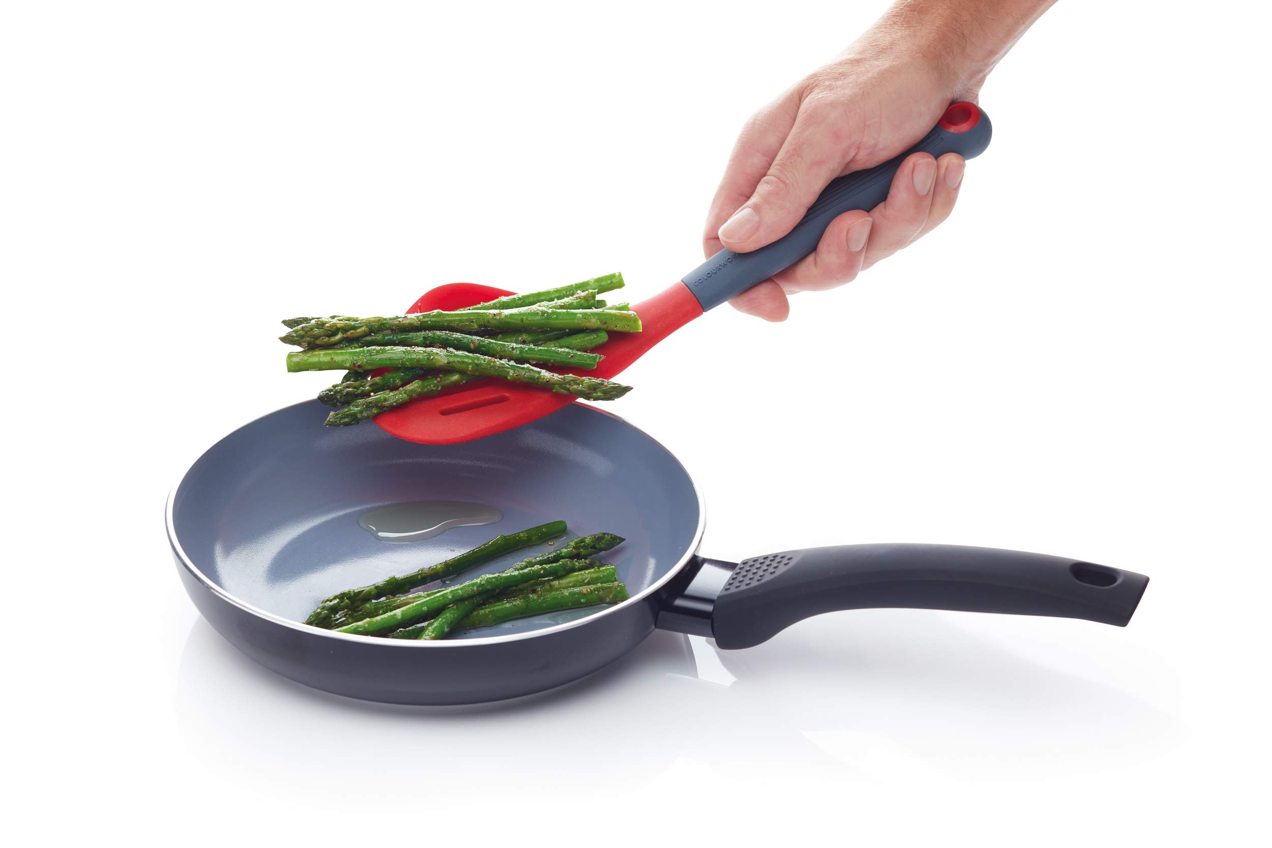 Colourworks Multi Fish Slice / Slotted Turner, Silicone, Cherry, 28 cm - Image 2