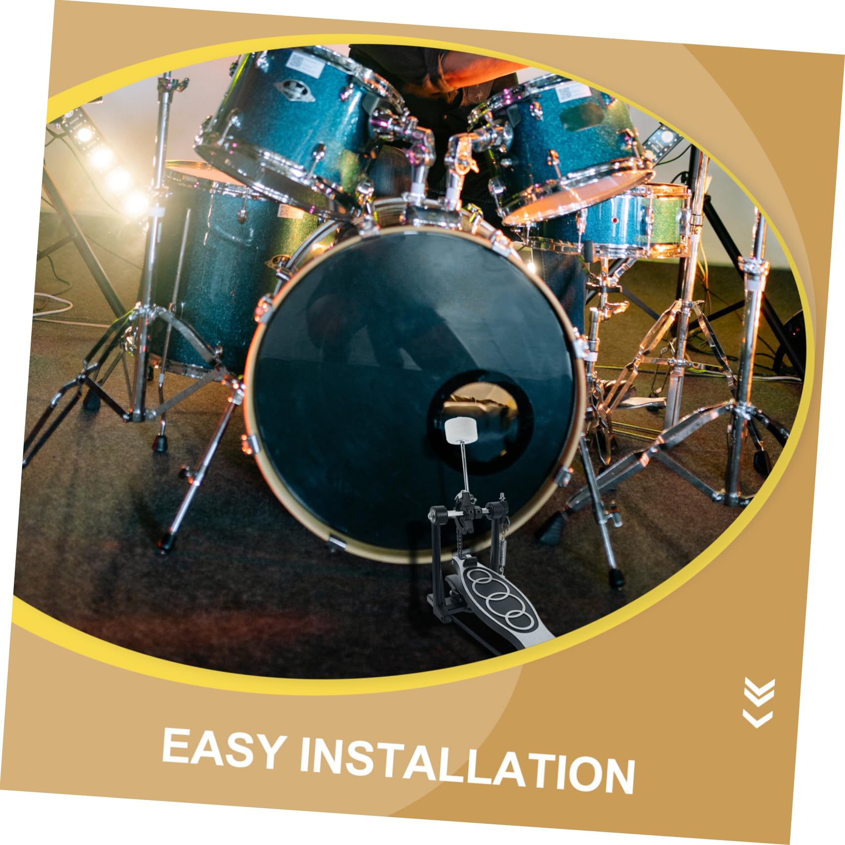 Pedale Singolo in Lega di Alluminio e Ferro Fuso per Grancassa Sostituzione Professionale Facile da Installare Accessorio Versatile per Strumenti Musicali per Set di Batteria