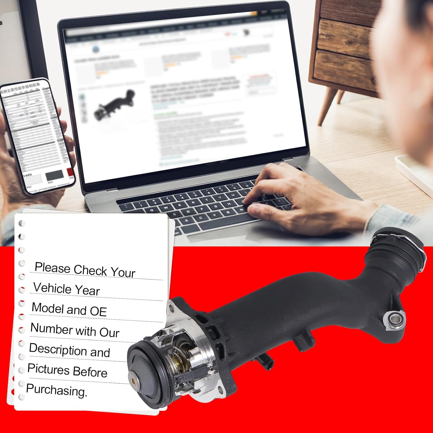 SMMS Upgraded Aluminum Coolant Thermostat Housing Assembly for Mercedes-Benz 4.7L 5.5L 2011-2018, Water Outlet Replaces OE: 2782000415