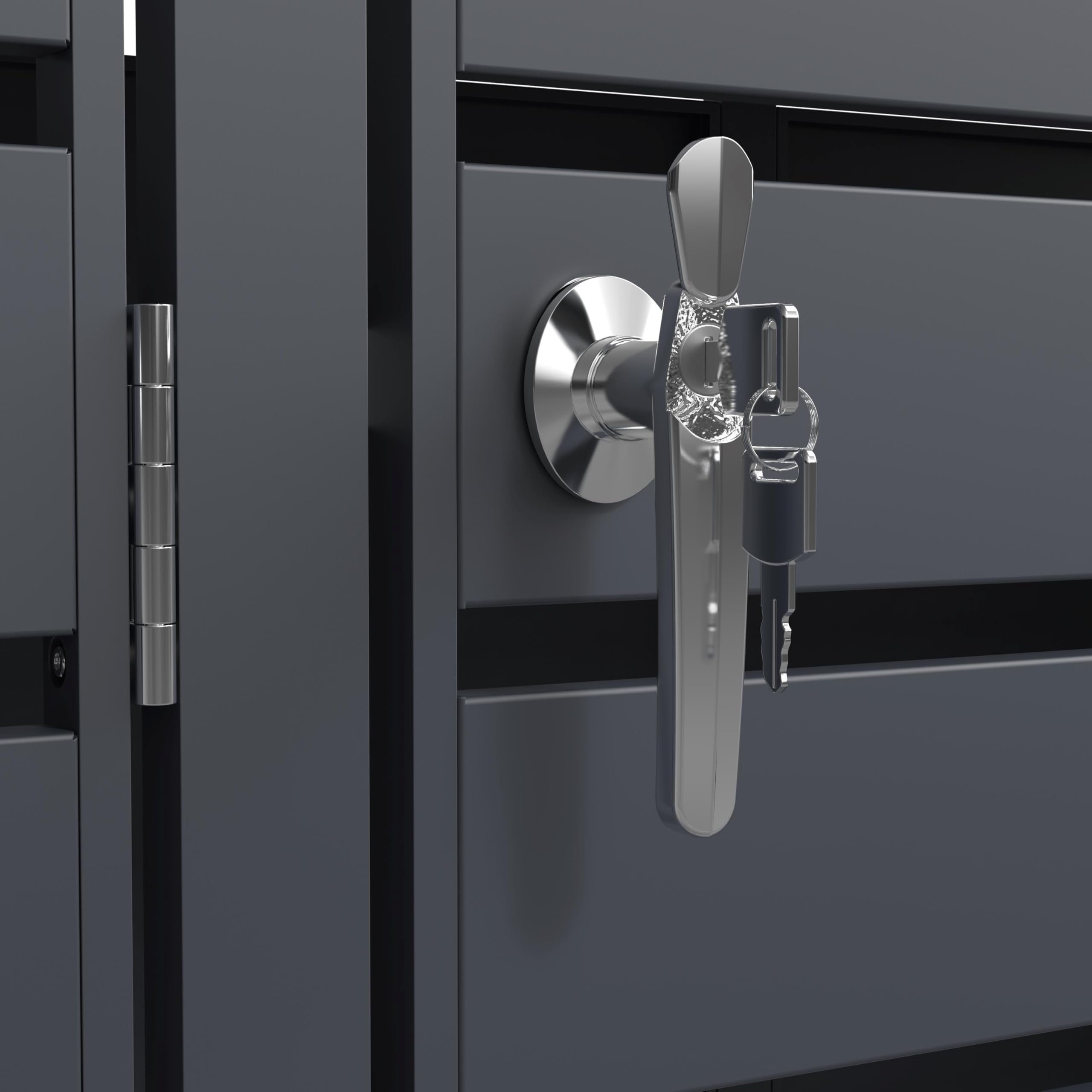 ESTEXO Mülltonnenbox Mülltonnenverkleidung mit Deckel Aufbewahrungsbox Müllbox Anthrazit (3 Türen)